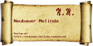 Neubauer Melinda névjegykártya